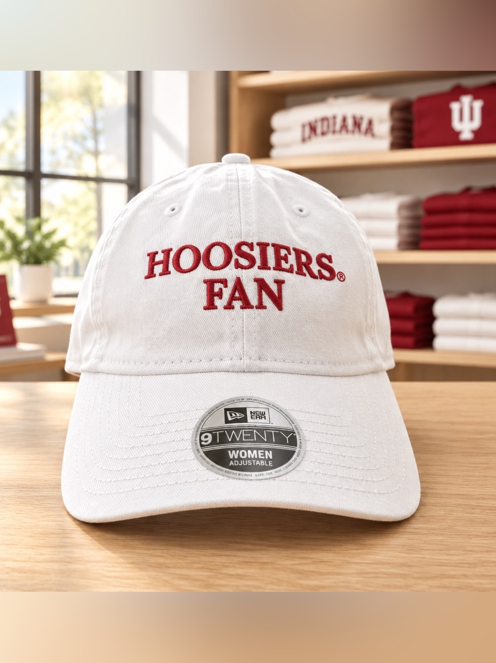 NWT New Era 9Twenty Women’s White Red Indiana Hoosiers Baseball Cap